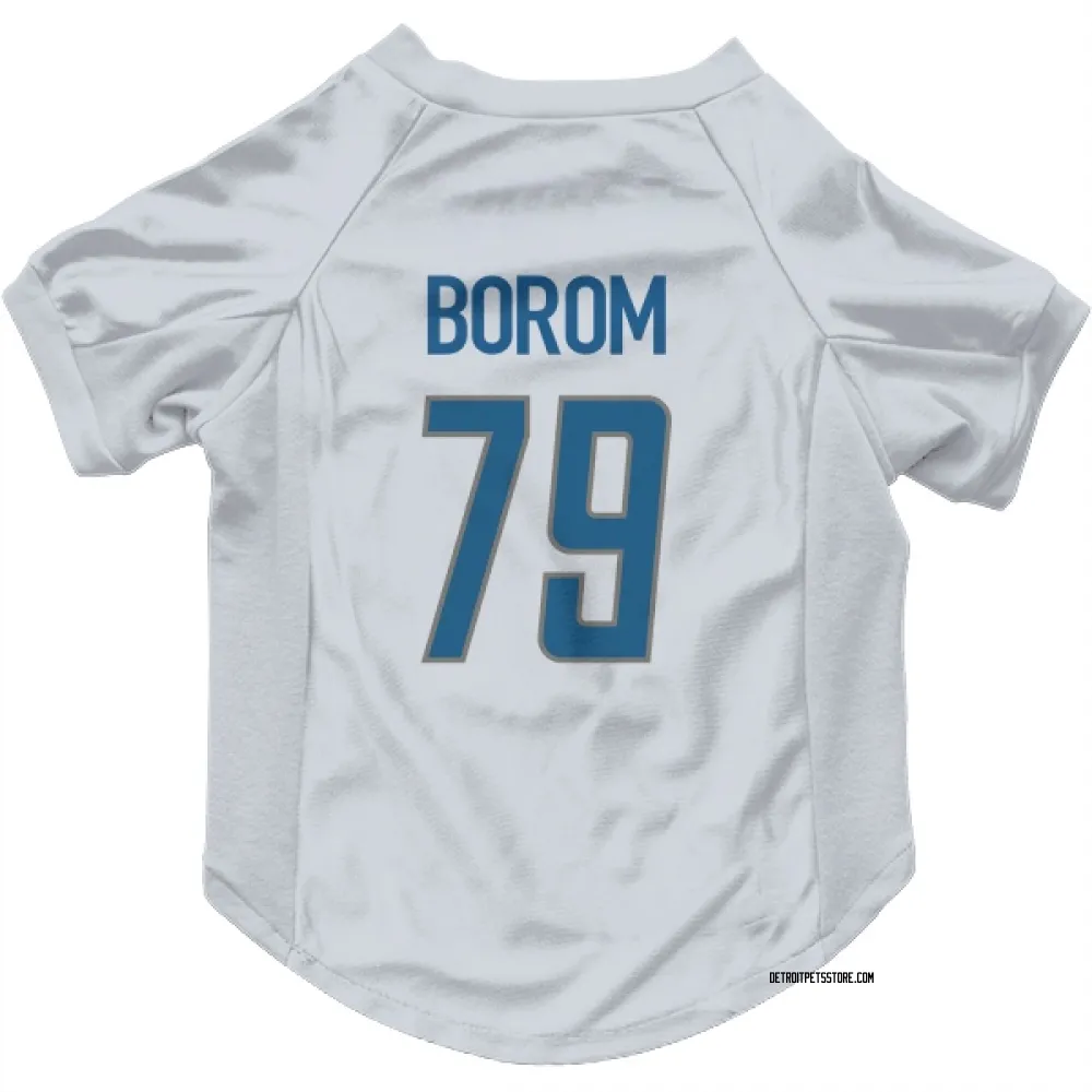 Detroit Lions Larry Borom White Pet Jersey for Dog & Cat