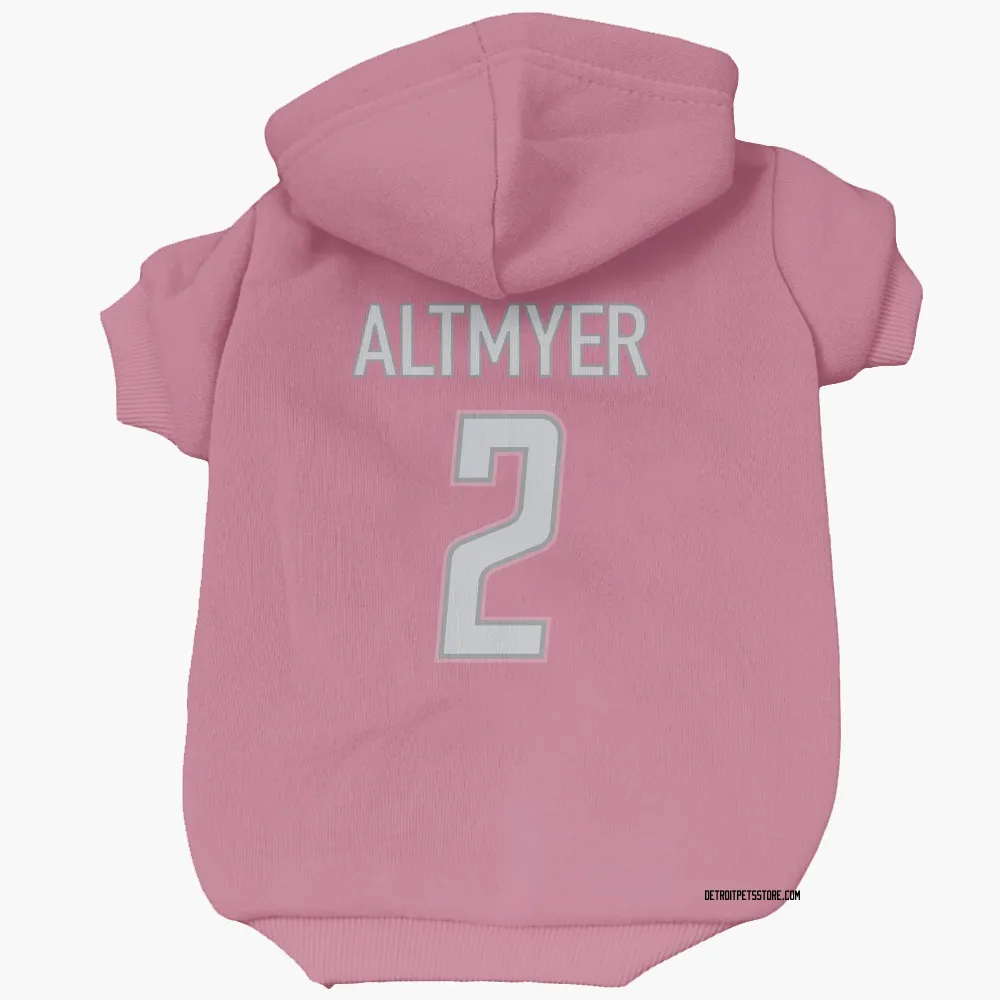 Detroit Lions Luke Altmyer Pink Pet Hoodie for Dog & Cat