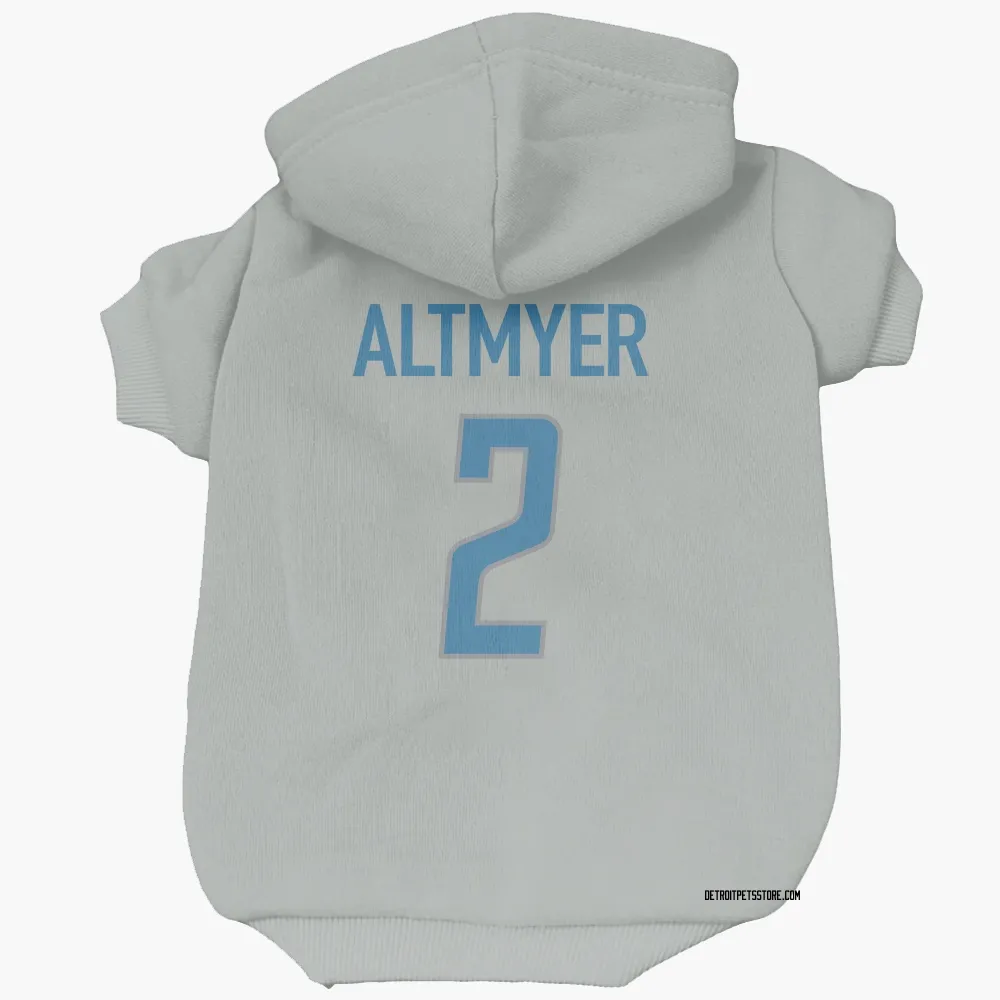 Detroit Lions Luke Altmyer Silver Pet Hoodie for Dog & Cat