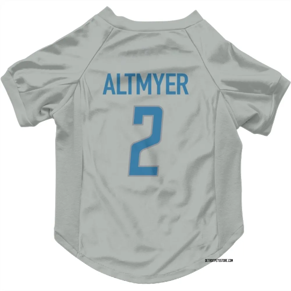 Detroit Lions Luke Altmyer Silver Pet Jersey for Dog & Cat