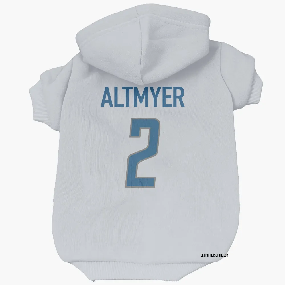 Detroit Lions Luke Altmyer White Pet Hoodie for Dog & Cat