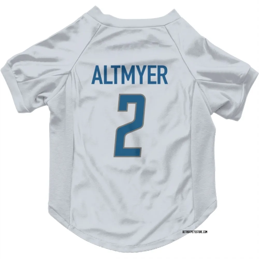 Detroit Lions Luke Altmyer White Pet Jersey for Dog & Cat