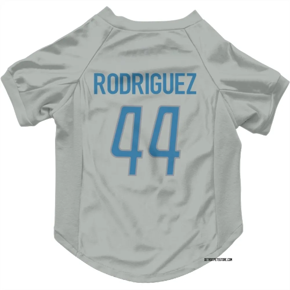 Detroit Lions Malcolm Rodriguez Silver Pet Jersey for Dog & Cat