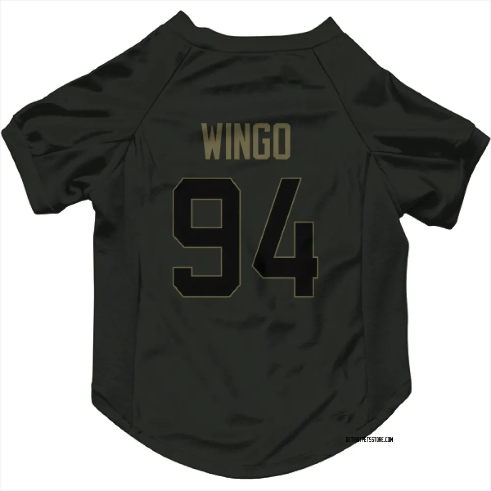 Detroit Lions Mekhi Wingo Black Service Pet Jersey for Dog & Cat