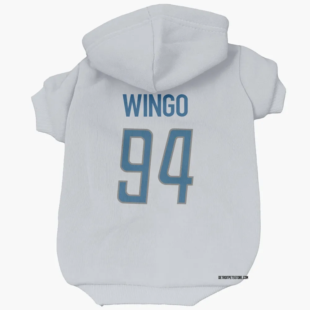 Detroit Lions Mekhi Wingo White Pet Hoodie for Dog & Cat