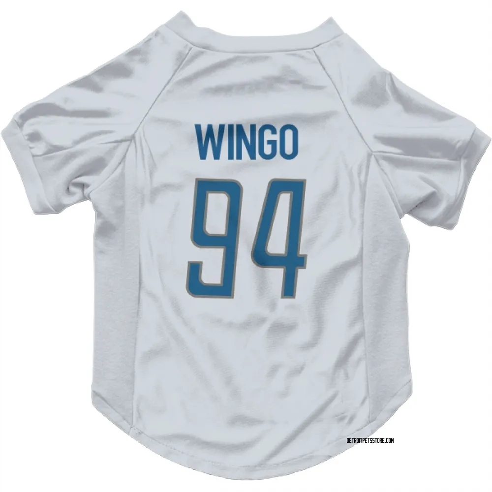 Detroit Lions Mekhi Wingo White Pet Jersey for Dog & Cat