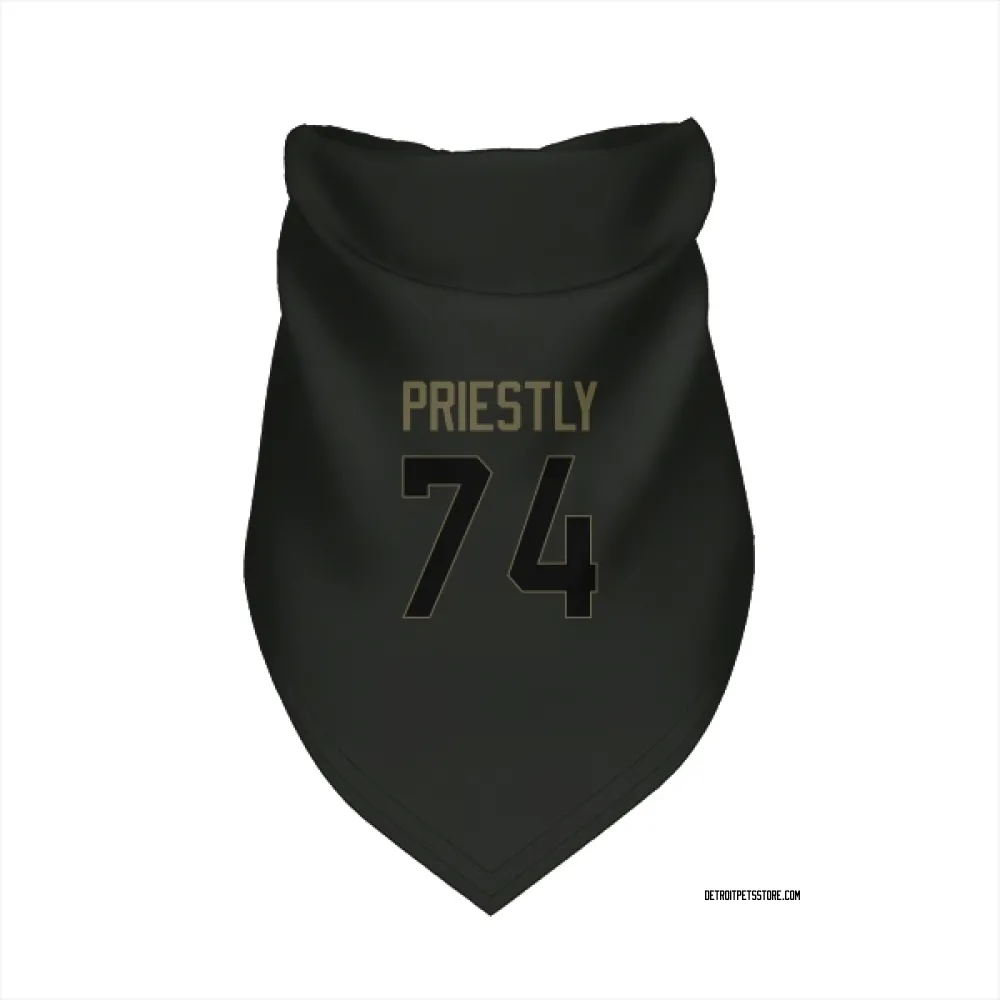 Detroit Lions Melvin Priestly Black Service Pet Bandana for Dog & Cat