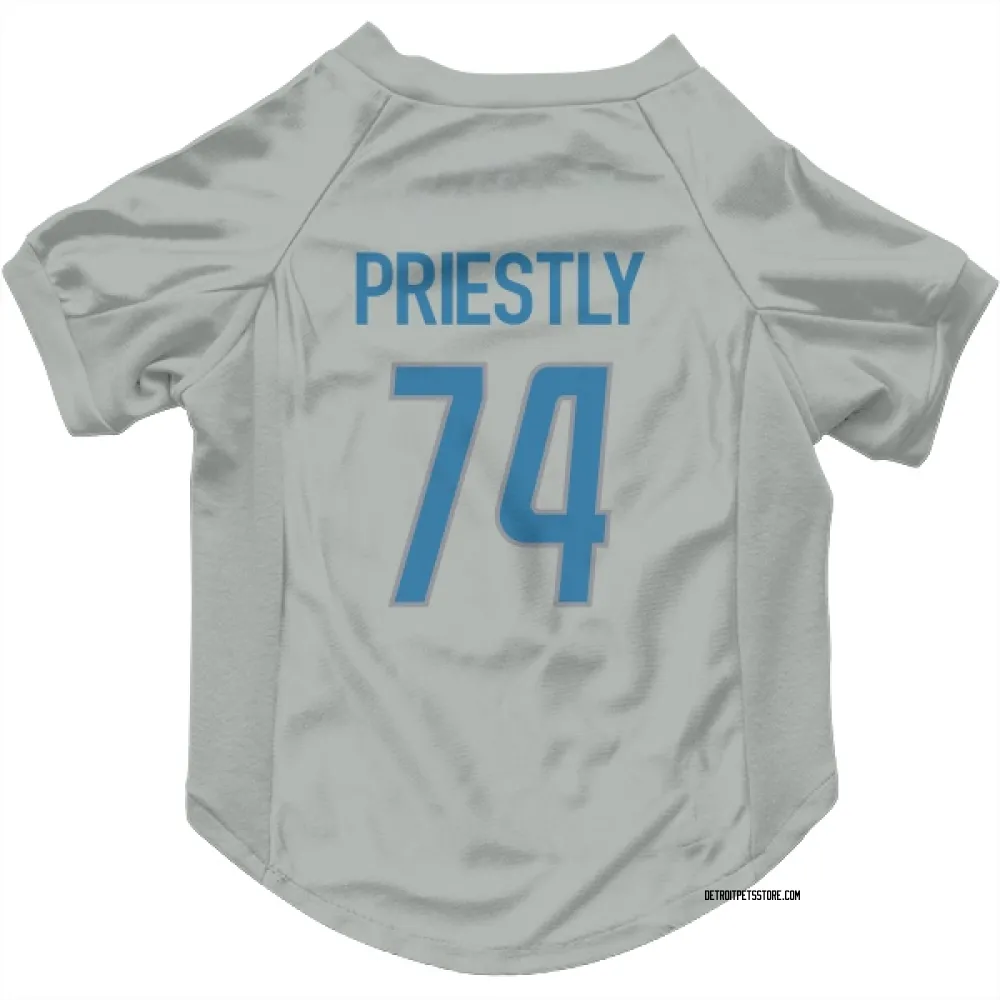 Detroit Lions Melvin Priestly Silver Pet Jersey for Dog & Cat