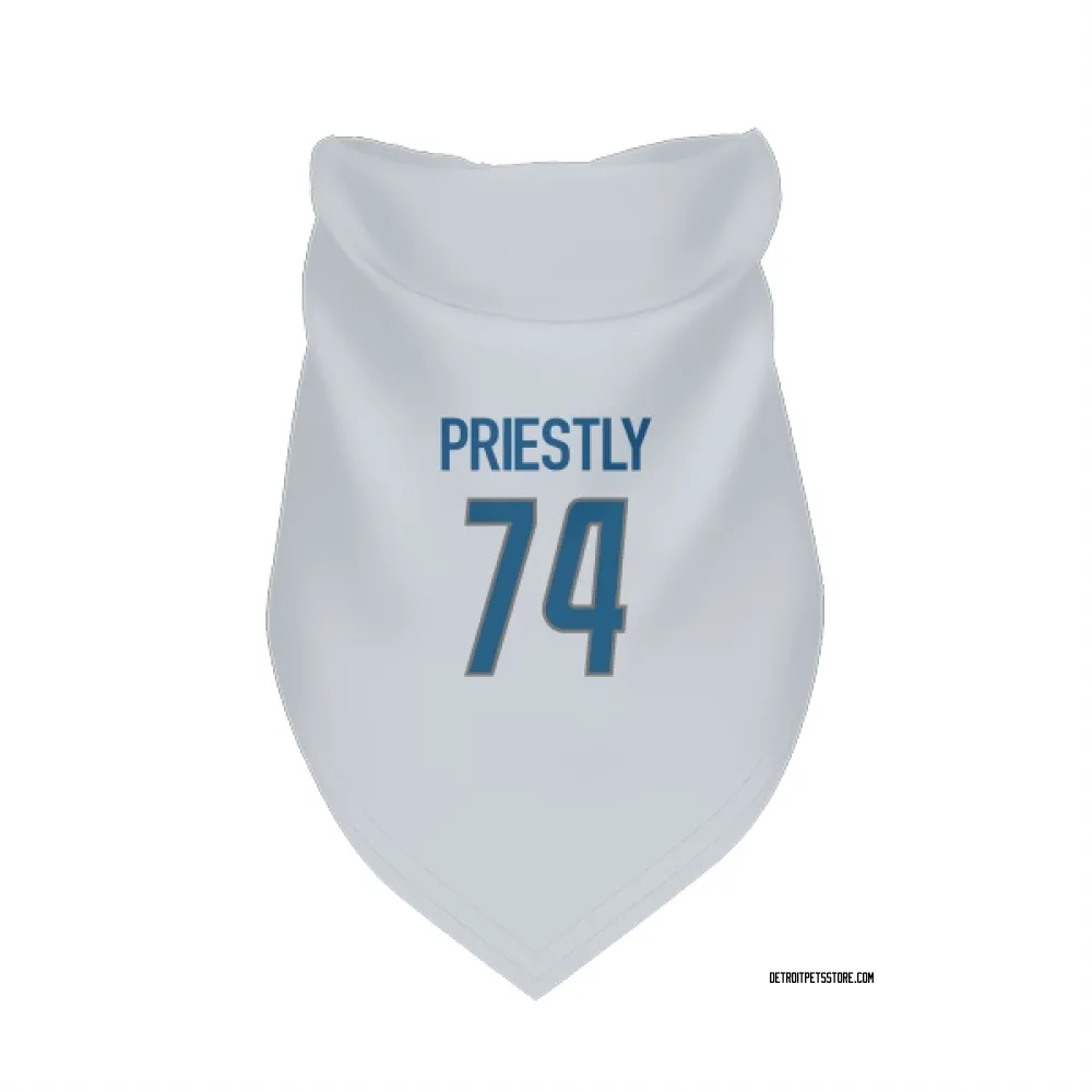 Detroit Lions Melvin Priestly White Pet Bandana for Dog & Cat
