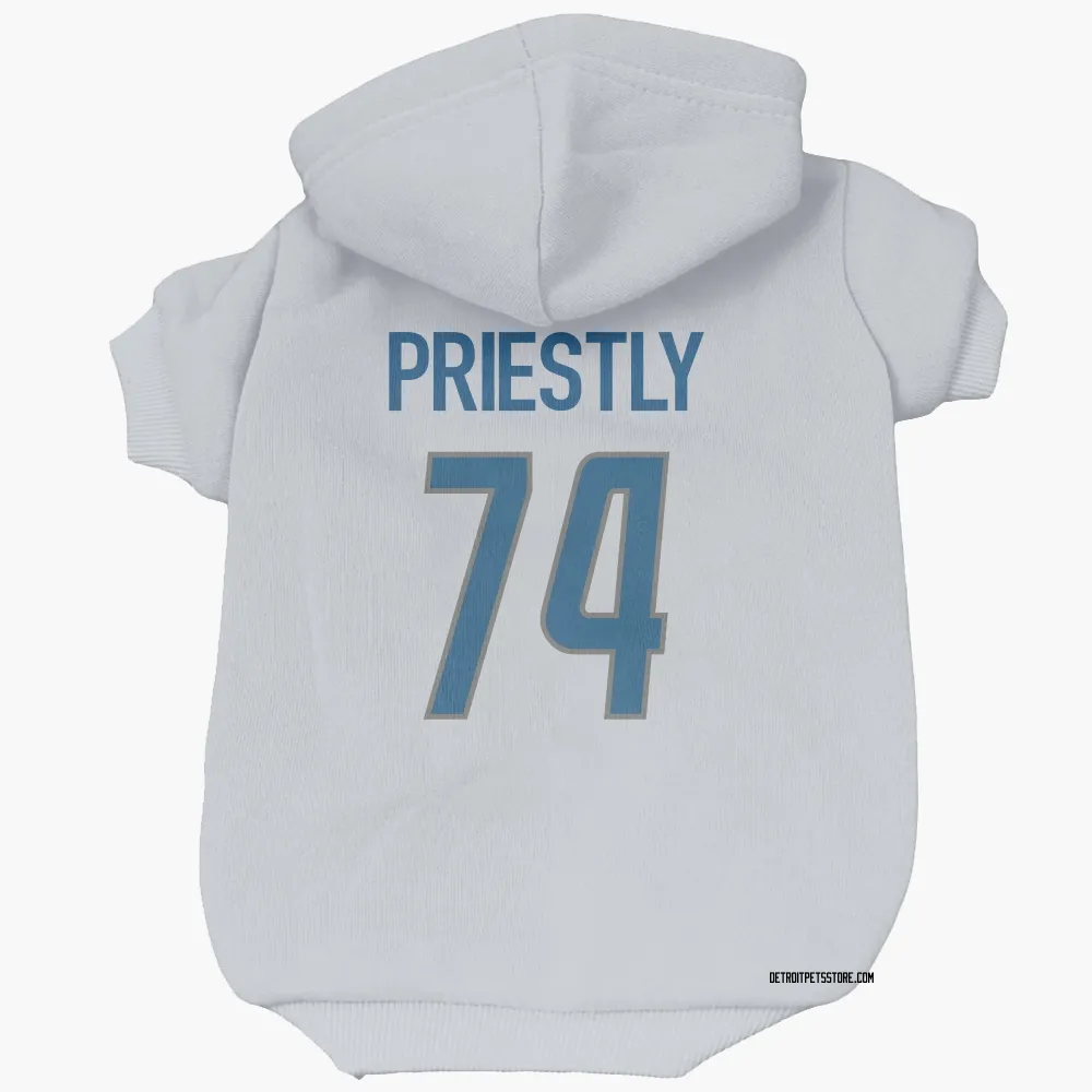 Detroit Lions Melvin Priestly White Pet Hoodie for Dog & Cat
