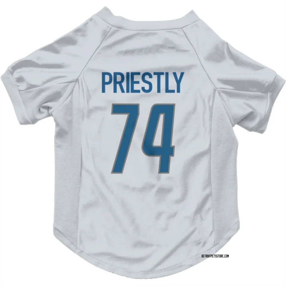 Detroit Lions Melvin Priestly White Pet Jersey for Dog & Cat
