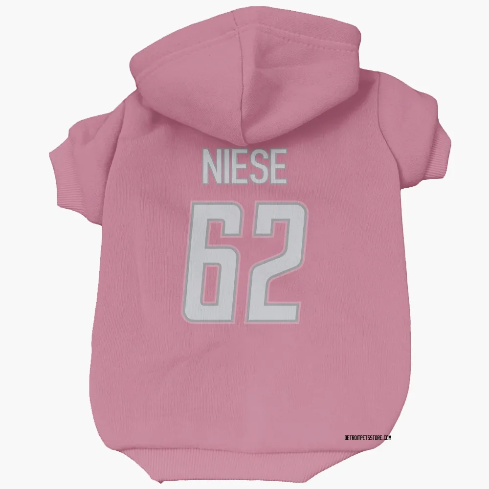 Detroit Lions Michael Niese Pink Pet Hoodie for Dog & Cat