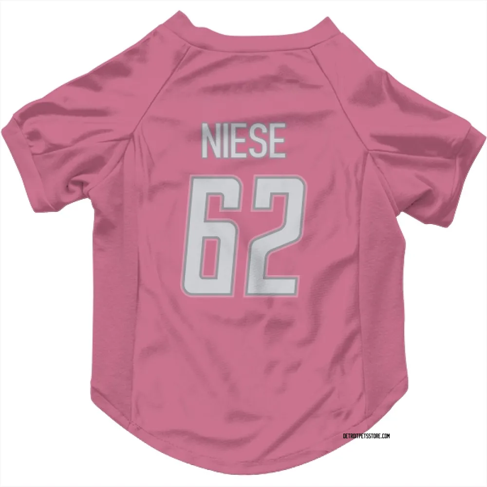 Detroit Lions Michael Niese Pink Pet Jersey for Dog & Cat