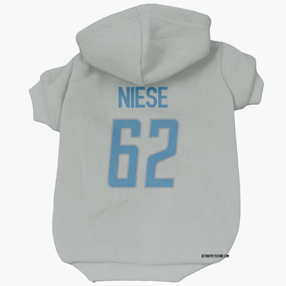 Detroit Lions Michael Niese Silver Pet Hoodie for Dog & Cat