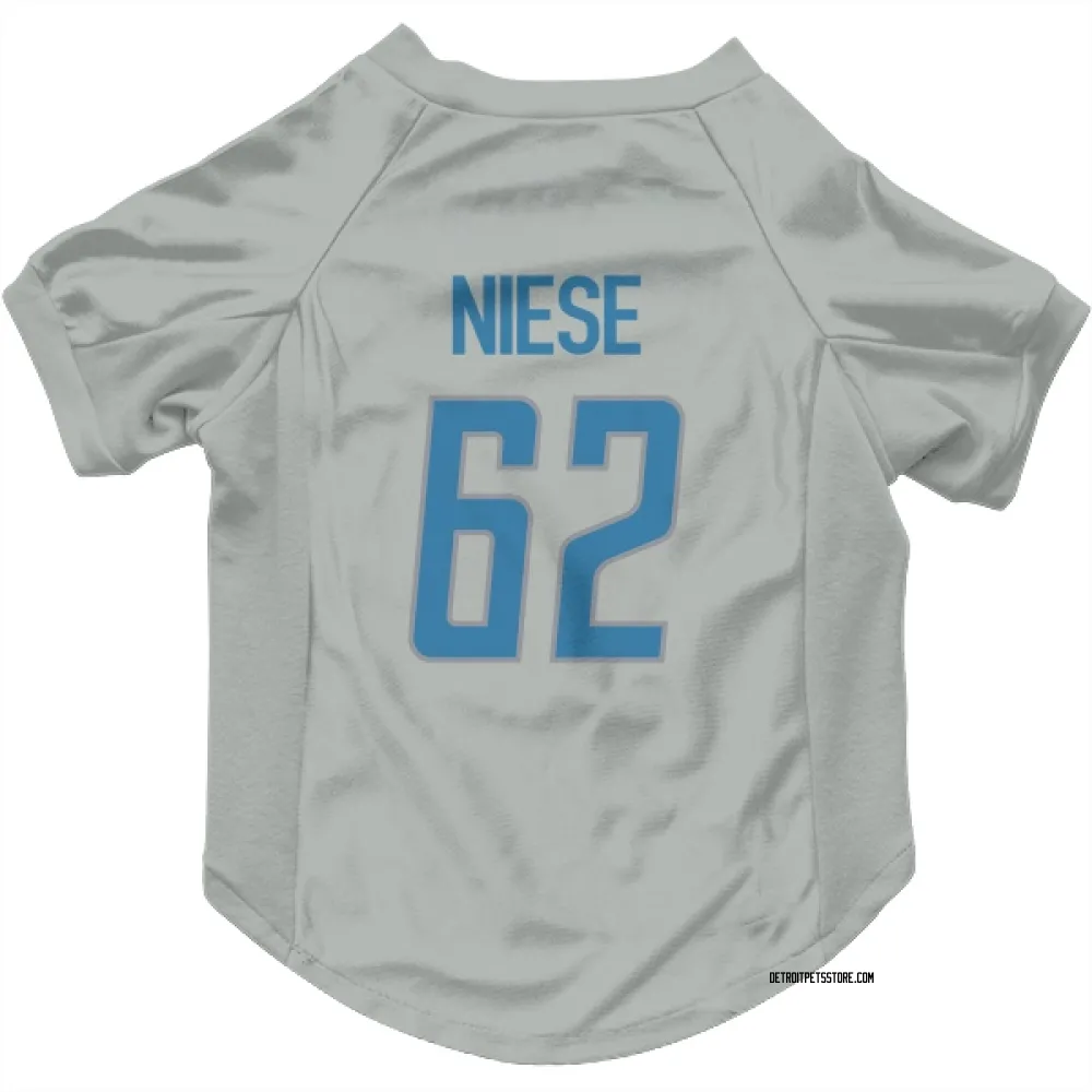Detroit Lions Michael Niese Silver Pet Jersey for Dog & Cat