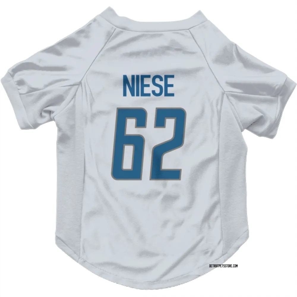 Detroit Lions Michael Niese White Pet Jersey for Dog & Cat