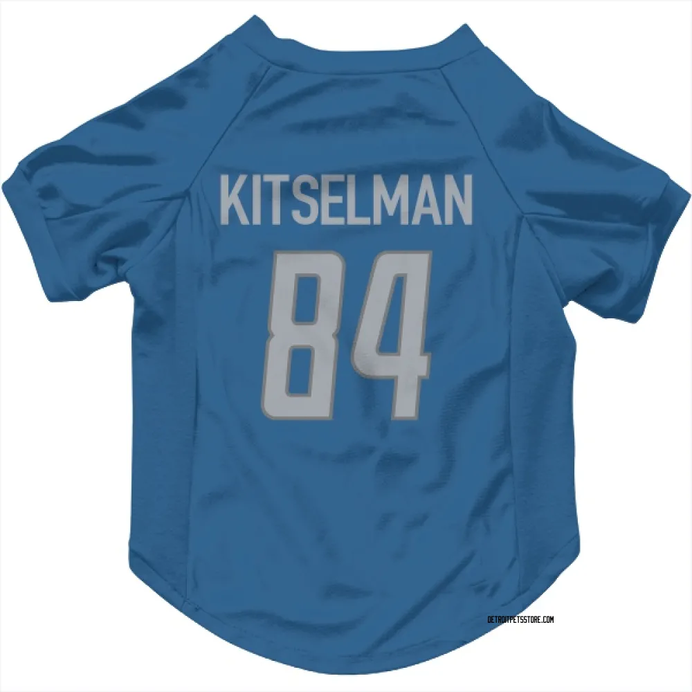 Detroit Lions Miles Kitselman Blue Pet Jersey for Dog & Cat