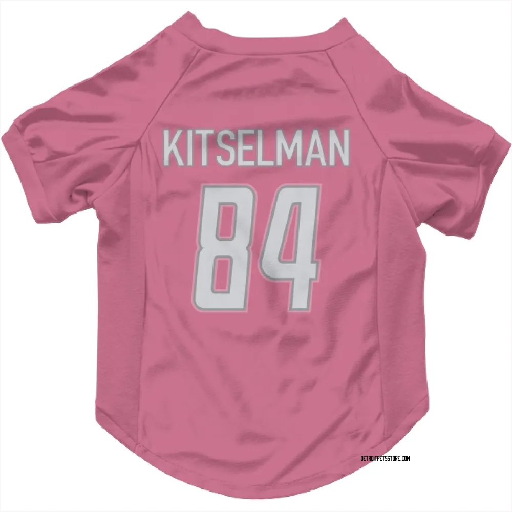 Detroit Lions Miles Kitselman Pink Pet Jersey for Dog & Cat