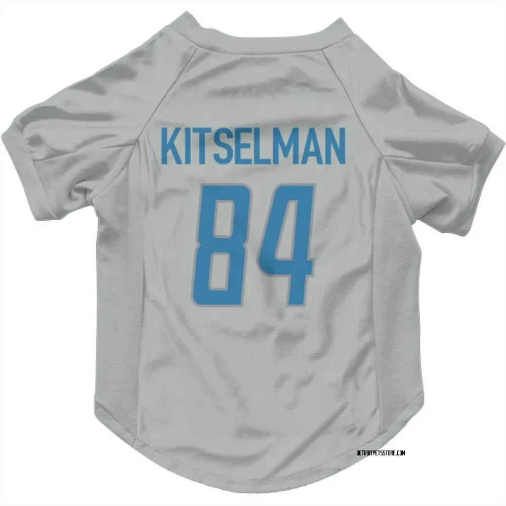 Detroit Lions Miles Kitselman Silver Pet Jersey for Dog & Cat