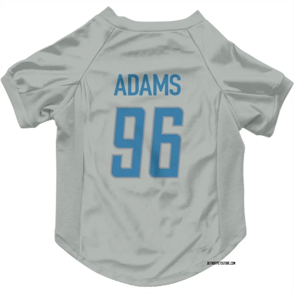 Detroit Lions Myles Adams Silver Pet Jersey for Dog & Cat