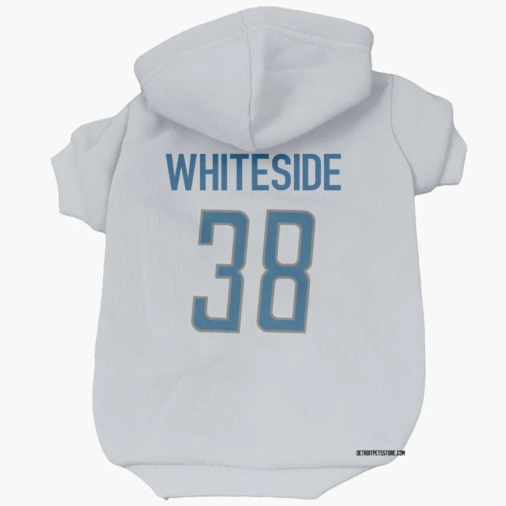 Detroit Lions Nick Whiteside White Pet Hoodie for Dog & Cat