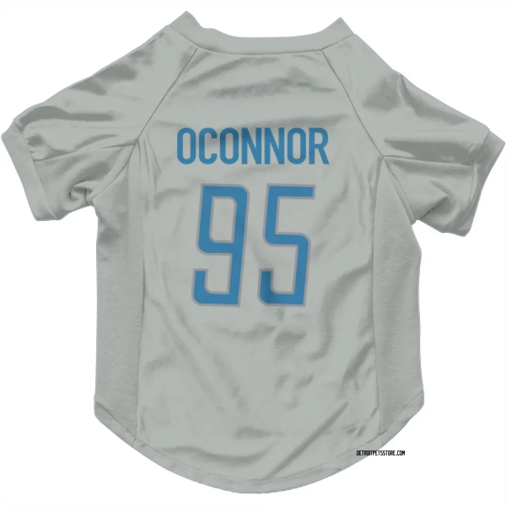 Detroit Lions Pat O'Connor Silver Pet Jersey for Dog & Cat