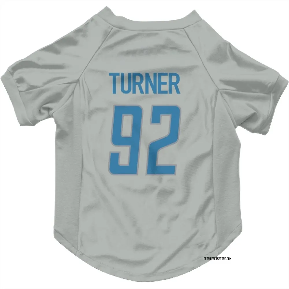Detroit Lions Payton Turner Silver Pet Jersey for Dog & Cat