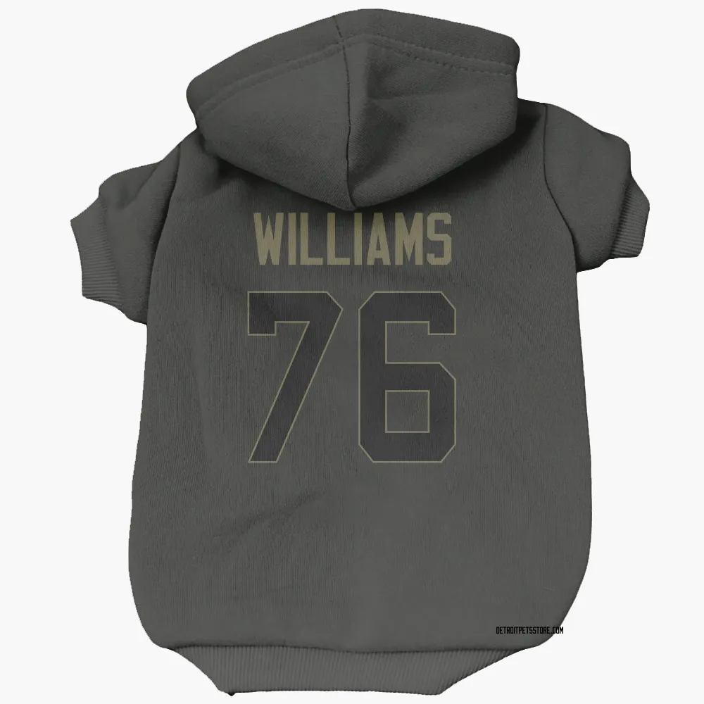 Detroit Lions Raequan Williams Black Service Pet Hoodie for Dog & Cat