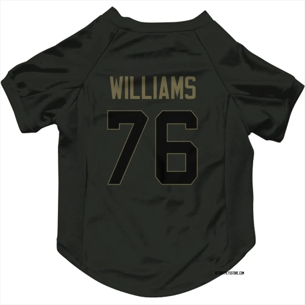Detroit Lions Raequan Williams Black Service Pet Jersey for Dog & Cat