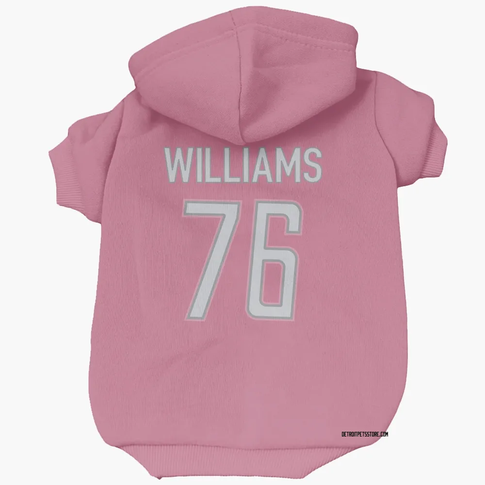 Detroit Lions Raequan Williams Pink Pet Hoodie for Dog & Cat