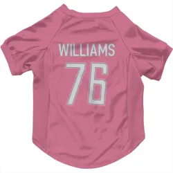 Detroit Lions Raequan Williams Pink Pet Jersey for Dog & Cat
