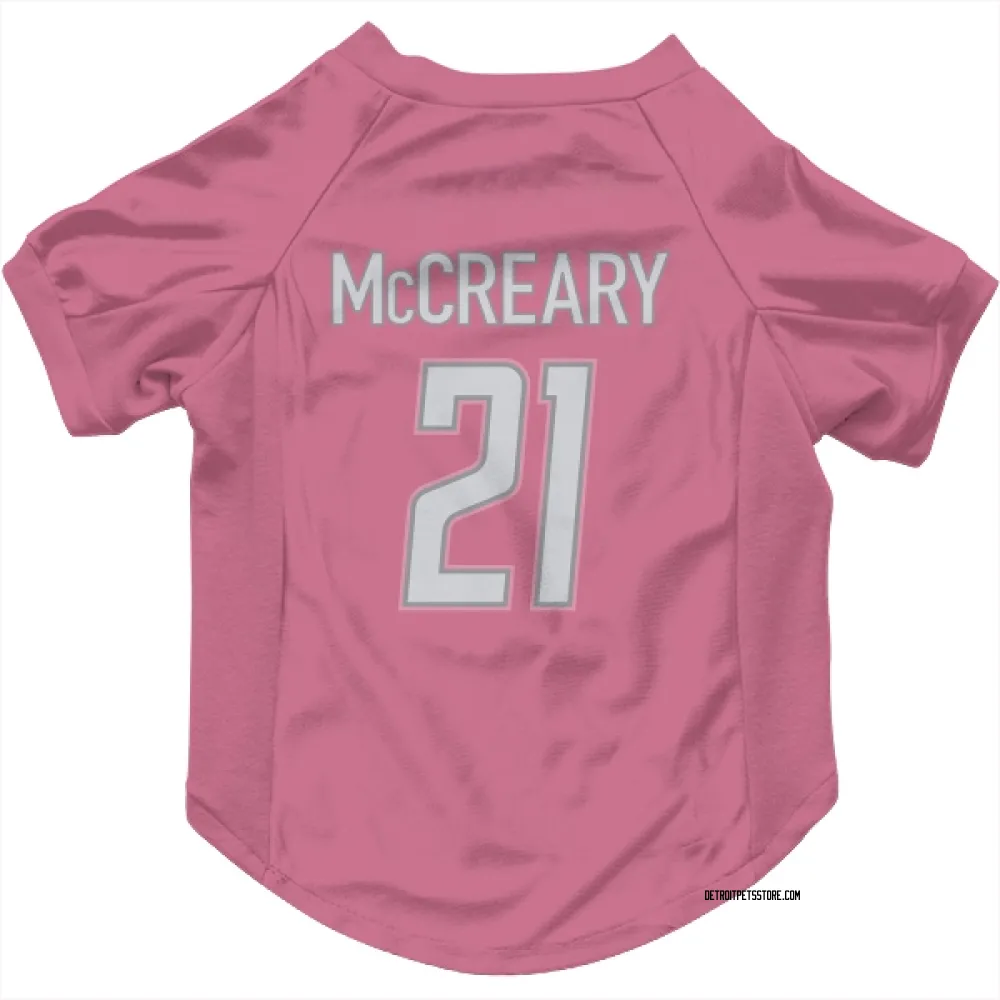 Detroit Lions Roger McCreary Pink Pet Jersey for Dog & Cat