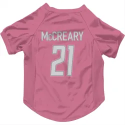 Detroit Lions Roger McCreary Pink Pet Jersey for Dog & Cat