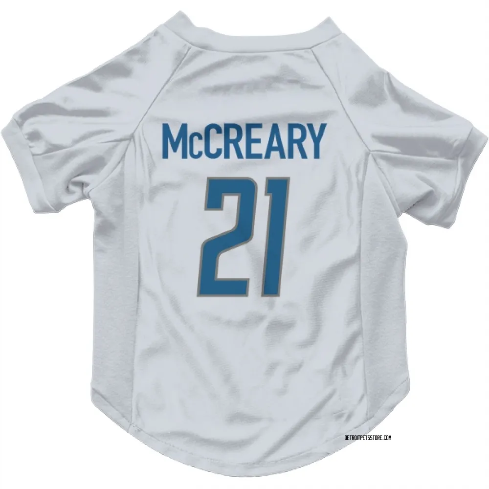 Detroit Lions Roger McCreary White Pet Jersey for Dog & Cat