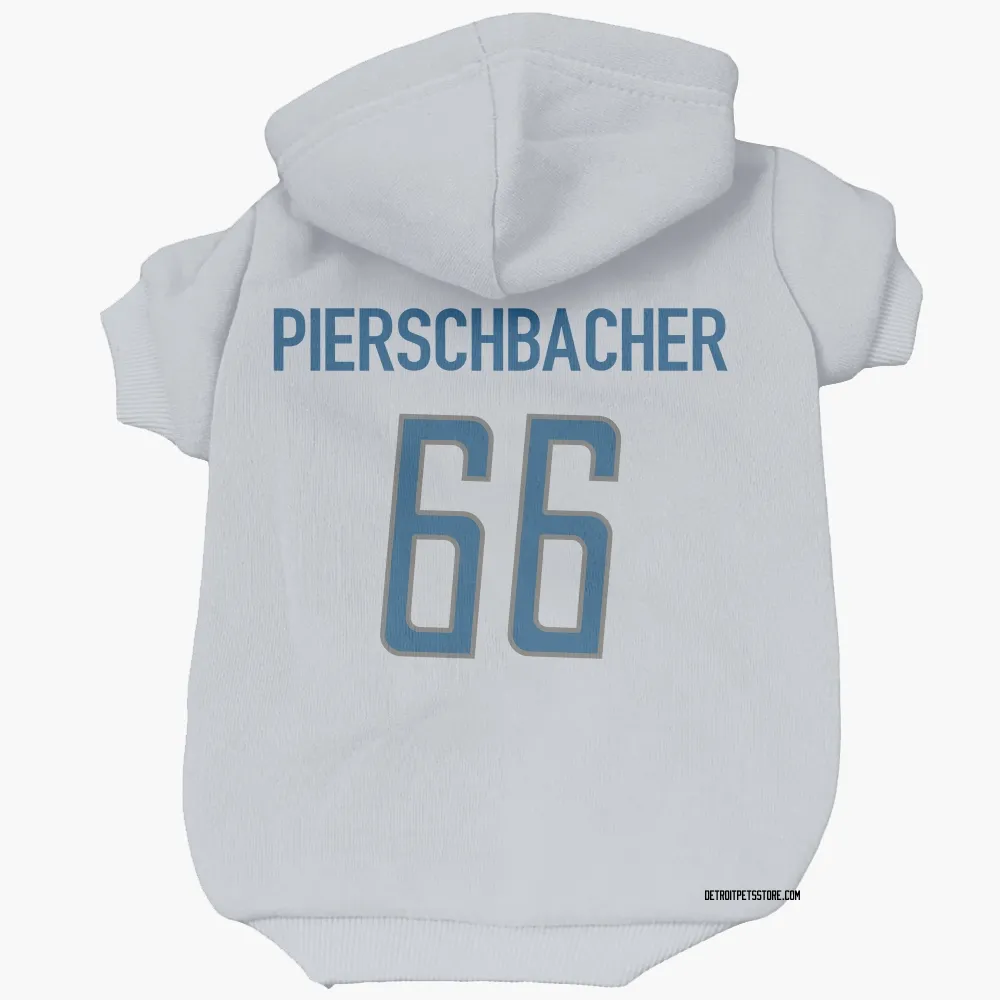 Detroit Lions Ross Pierschbacher White Pet Hoodie for Dog & Cat