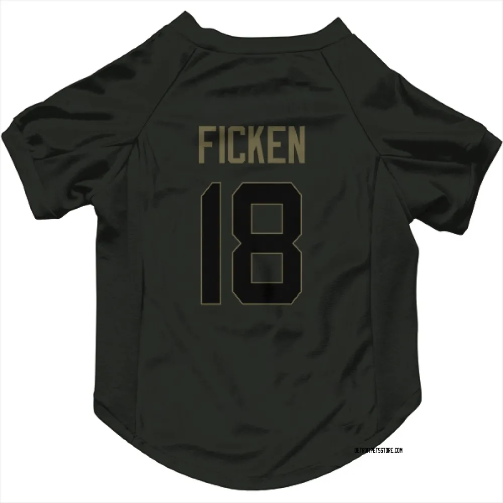 Detroit Lions Sam Ficken Black Service Pet Jersey for Dog & Cat