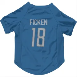 Detroit Lions Sam Ficken Blue Pet Jersey for Dog & Cat