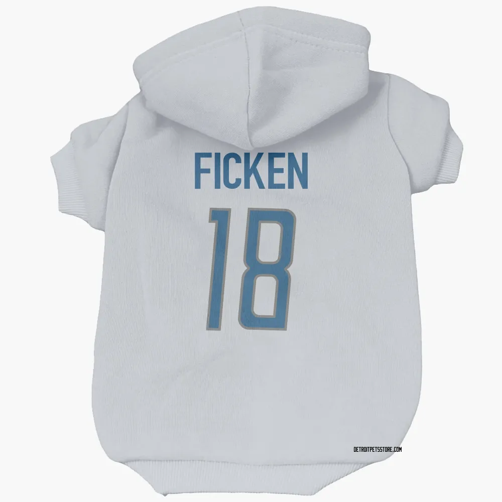Detroit Lions Sam Ficken White Pet Hoodie for Dog & Cat