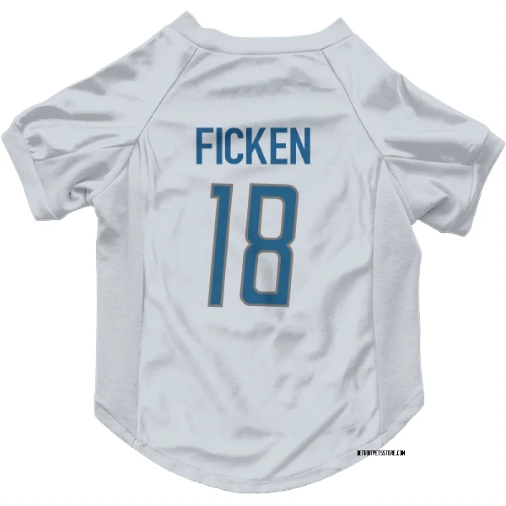 Detroit Lions Sam Ficken White Pet Jersey for Dog & Cat