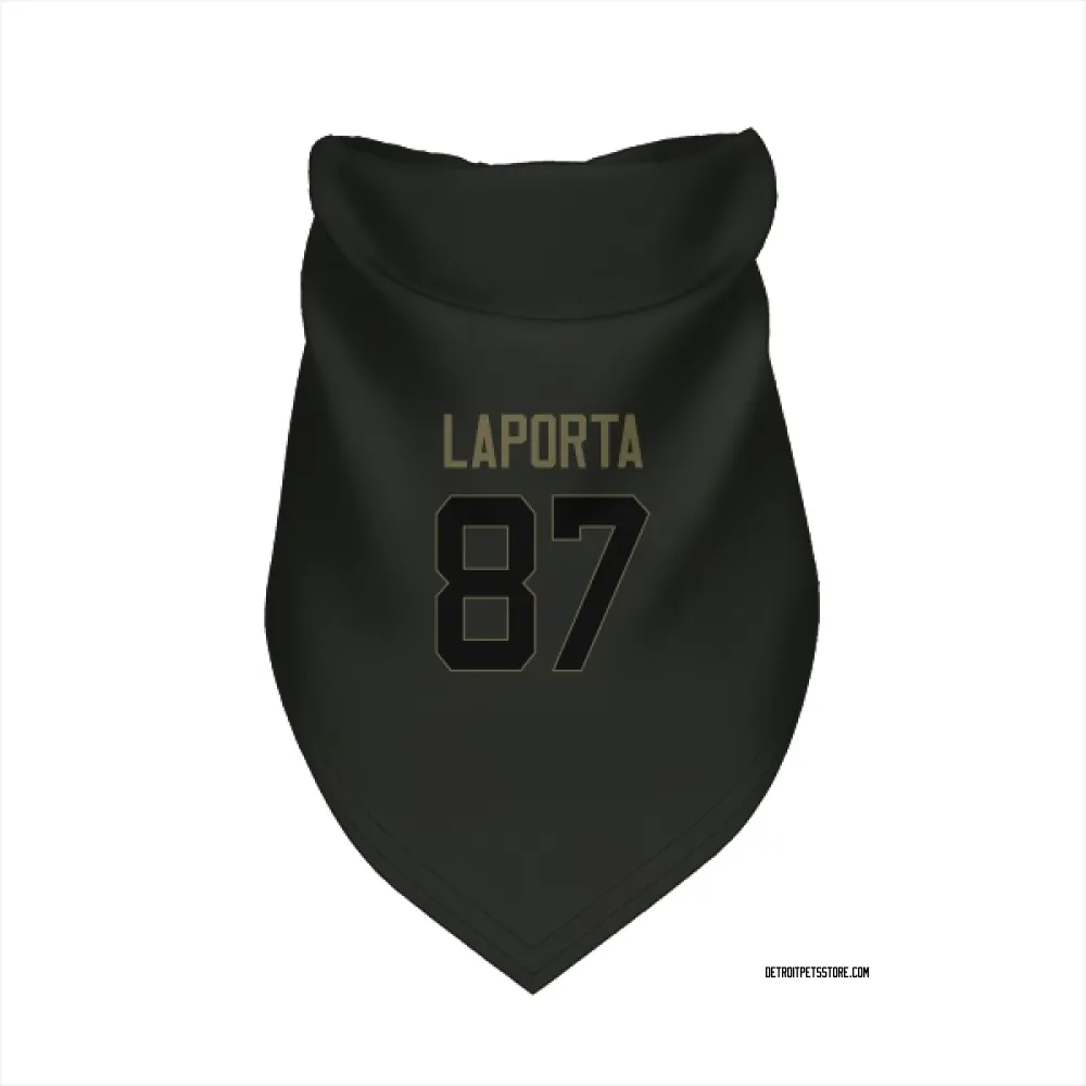 Detroit Lions Sam LaPorta Black Service Pet Bandana for Dog & Cat