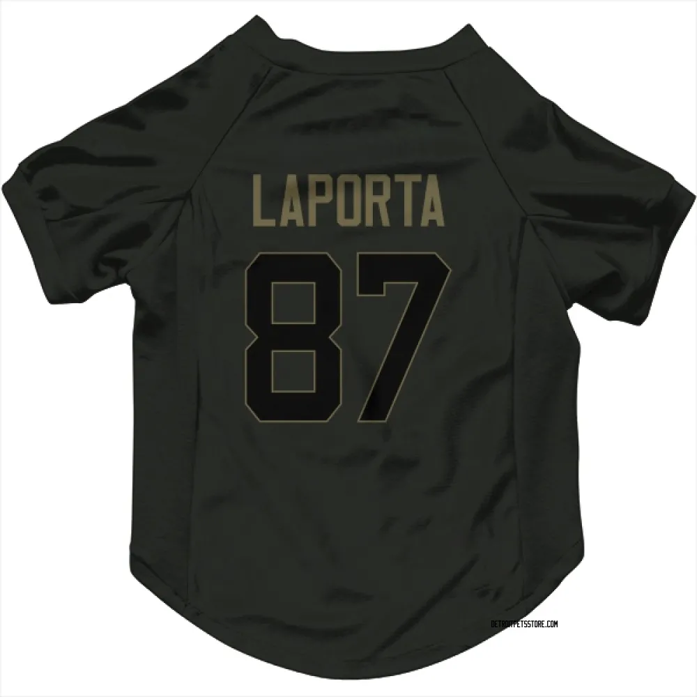 Detroit Lions Sam LaPorta Black Service Pet Jersey for Dog & Cat