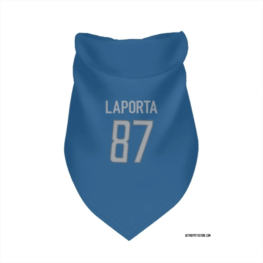 Detroit Lions Sam LaPorta Blue Pet Bandana for Dog & Cat