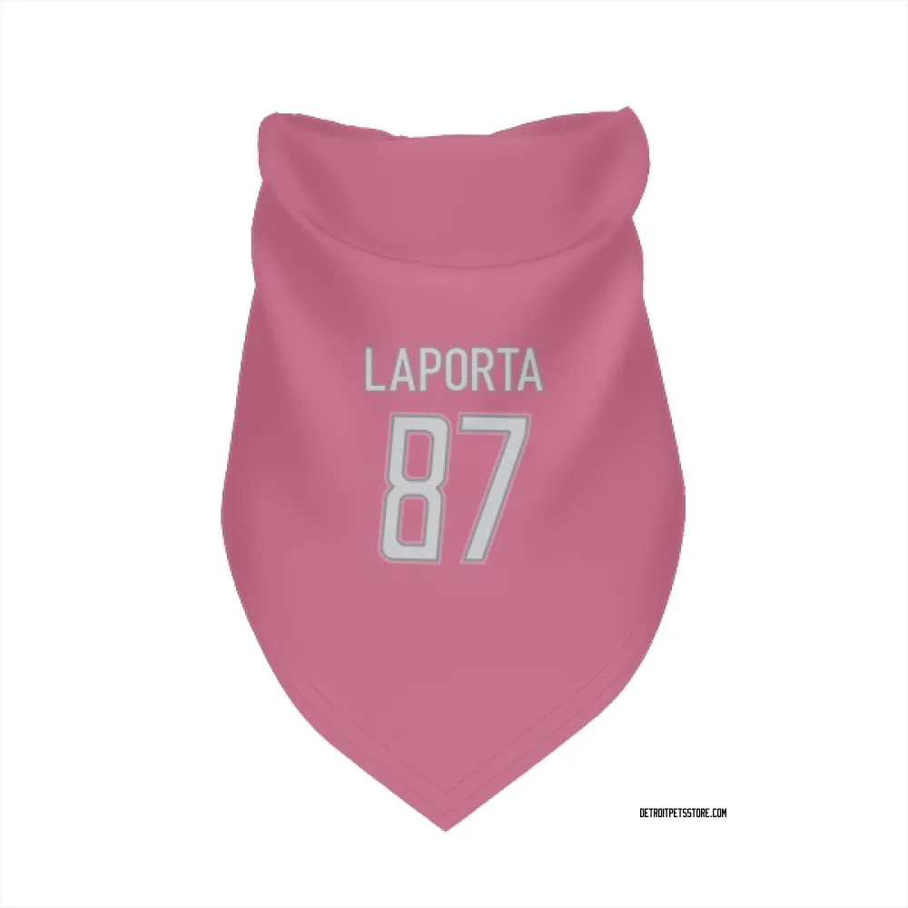 Detroit Lions Sam LaPorta Pink Pet Bandana for Dog & Cat