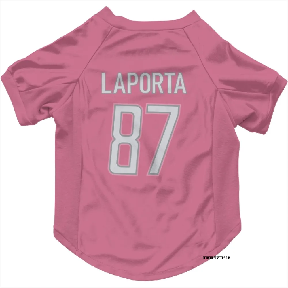 Detroit Lions Sam LaPorta Pink Pet Jersey for Dog & Cat