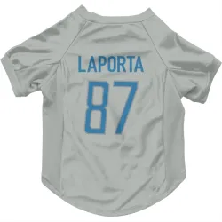 Detroit Lions Sam LaPorta Silver Pet Jersey for Dog & Cat