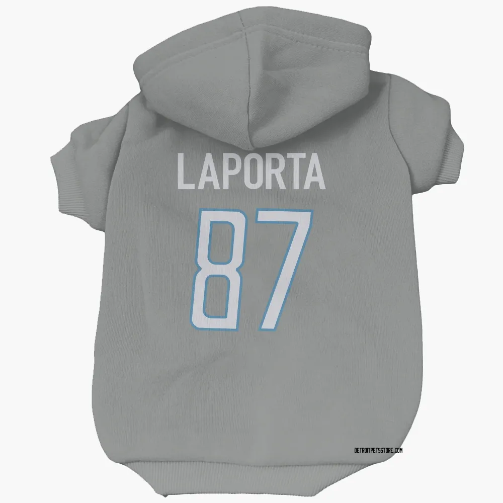 Detroit Lions Sam LaPorta Steel Pet Hoodie for Dog & Cat