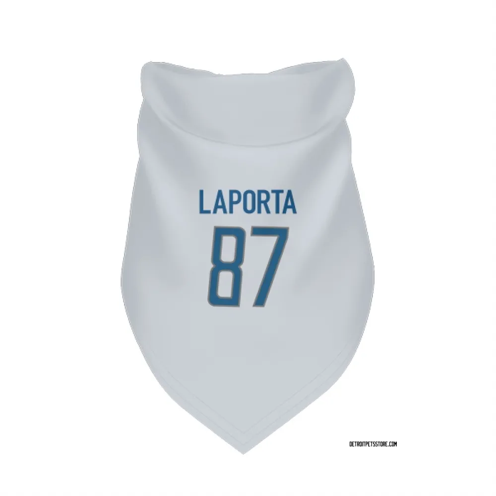 Detroit Lions Sam LaPorta White Pet Bandana for Dog & Cat