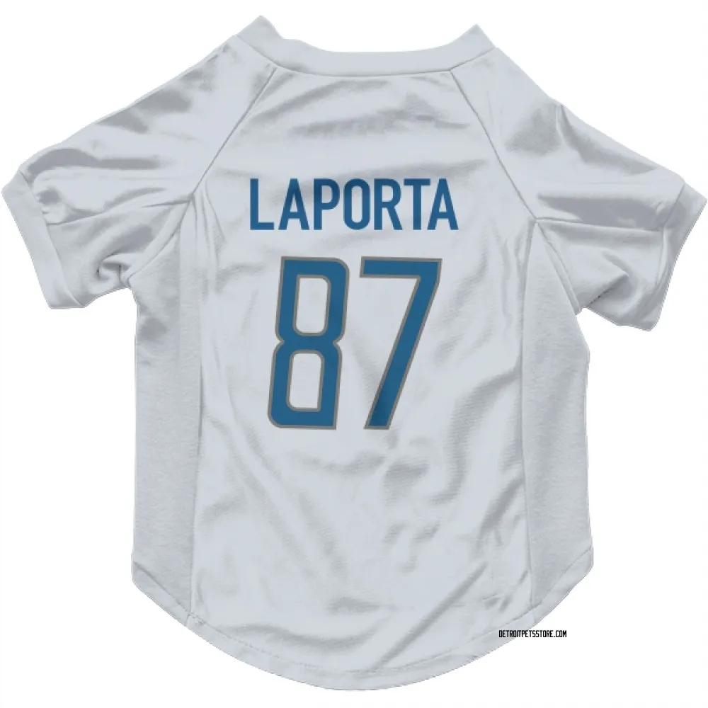 Detroit Lions Sam LaPorta White Pet Jersey for Dog & Cat