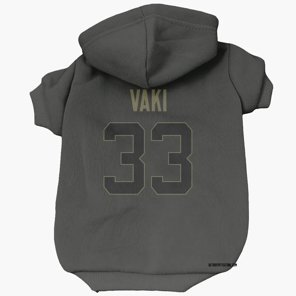 Detroit Lions Sione Vaki Black Service Pet Hoodie for Dog & Cat