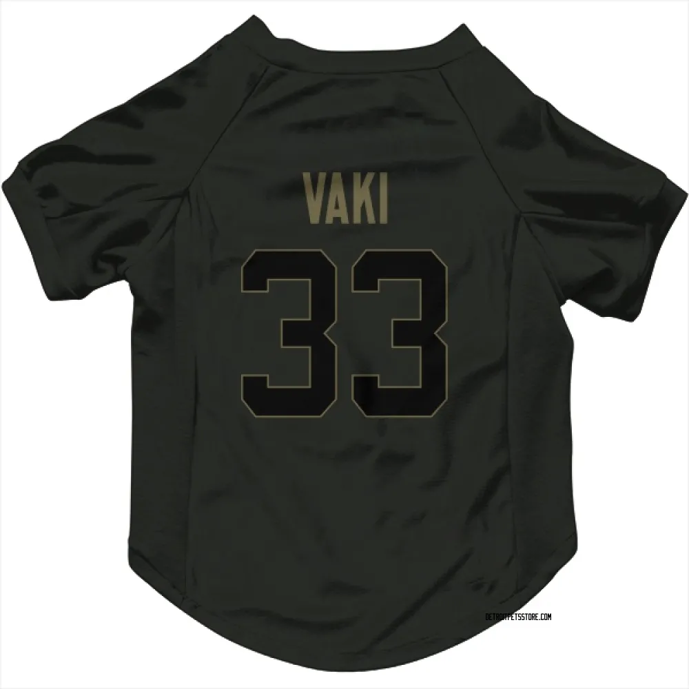 Detroit Lions Sione Vaki Black Service Pet Jersey for Dog & Cat